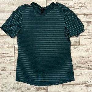 Lululemon Men’s green and white striped t-shirt
